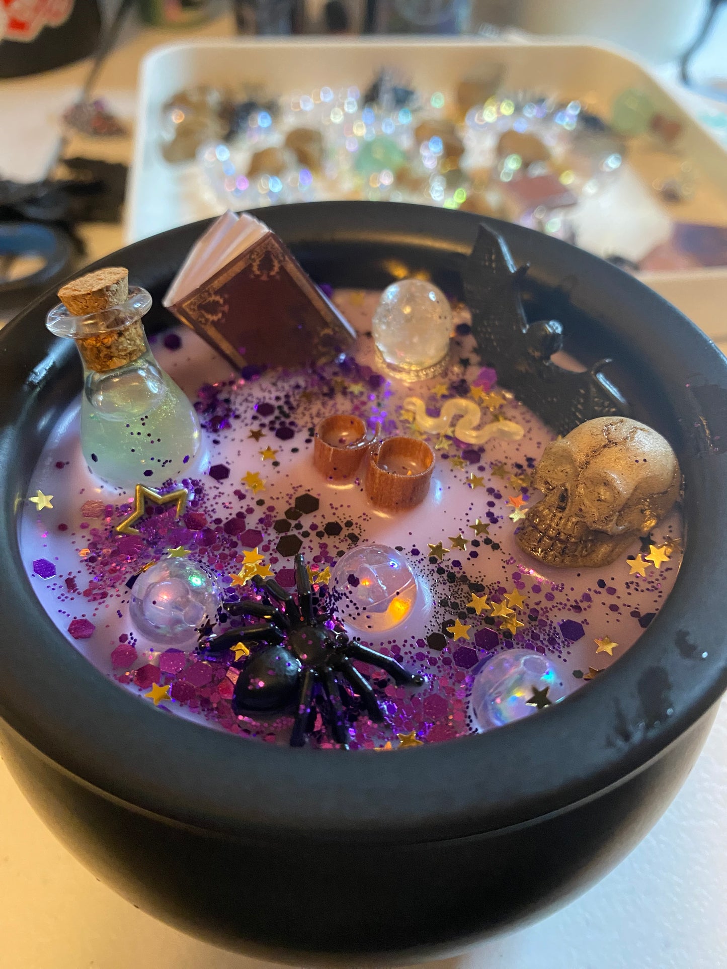 Cauldron Witches Spell Candle