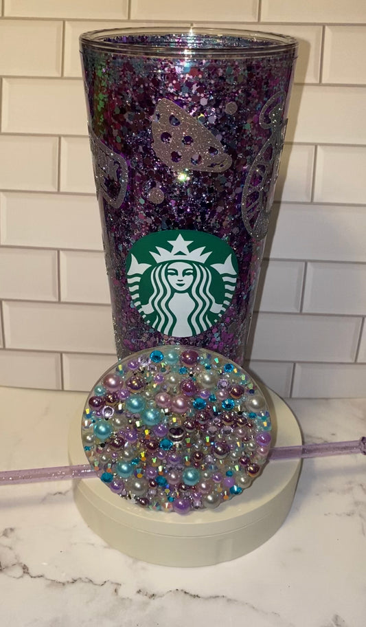 Starbucks 24oz Tumbler | we are all mad here | Slow Fall Glitter Tumbler